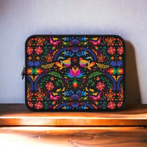 Black Mexican Floral Neoprene Laptop Sleeve Macbook Air 13 15 17