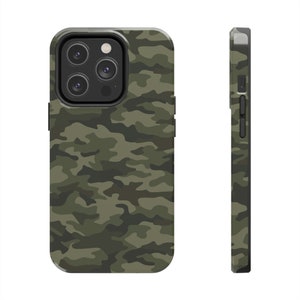 Classic Army  Green Camo Camouflage Tough Phone Case, iPhone 15 ProMax, Google Pixel, Samsung Galaxy