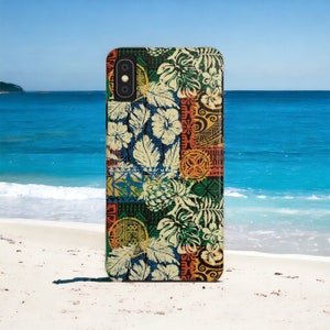 Hawaiian Print Luau Maui Kauai Polynesian Phone Case, iPhone 15 ProMax, 14 Google Pixel, Samsung Galaxy