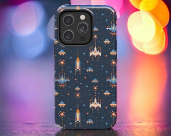 8-Bit Outer Space Phone Case, Glossy Tough Case
