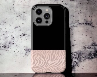 Rose Gold Zebra Print Tough Phone Case