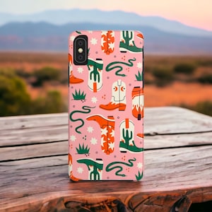 Country Western Cowboy Cowgirl Tough Phone Case, iPhone 15 ProMax, Samsung Galaxy S24, Google Pixel 8 Pro, iPhone 16