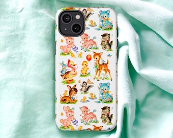 Vintage Baby Animals Retro Nursery Tough Case iPhone 14, Samsung Galaxy 23, 22, 21, Google Pixel 7, Google Pixel 6, 5