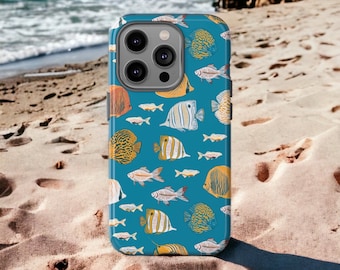 Custodia per telefono resistente agli urti con motivo a pesce oceanico