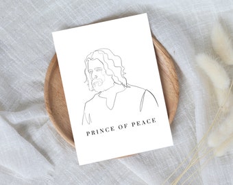 The Chosen Jesus Christ line drawing, Prince of Peace wall art, Christian decor, minimalist design, Jonathan Roumie, Christmas gift