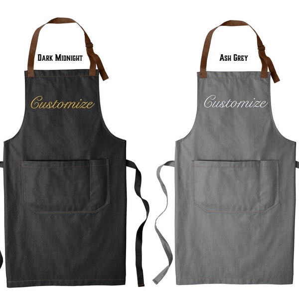 Delantal bordado personalizado, delantal monograma personalizado cocina regalo hombres mujeres delantal cocinero panadero restaurante bar pub tienda uniforme A800