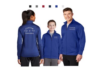Custom Embroidered Sport-Tek Sport-Wick Full-Zip Track Jacket Monogrammed Team Company Logo Ladies Unisex Men's Youth ST241 LST241 YST241