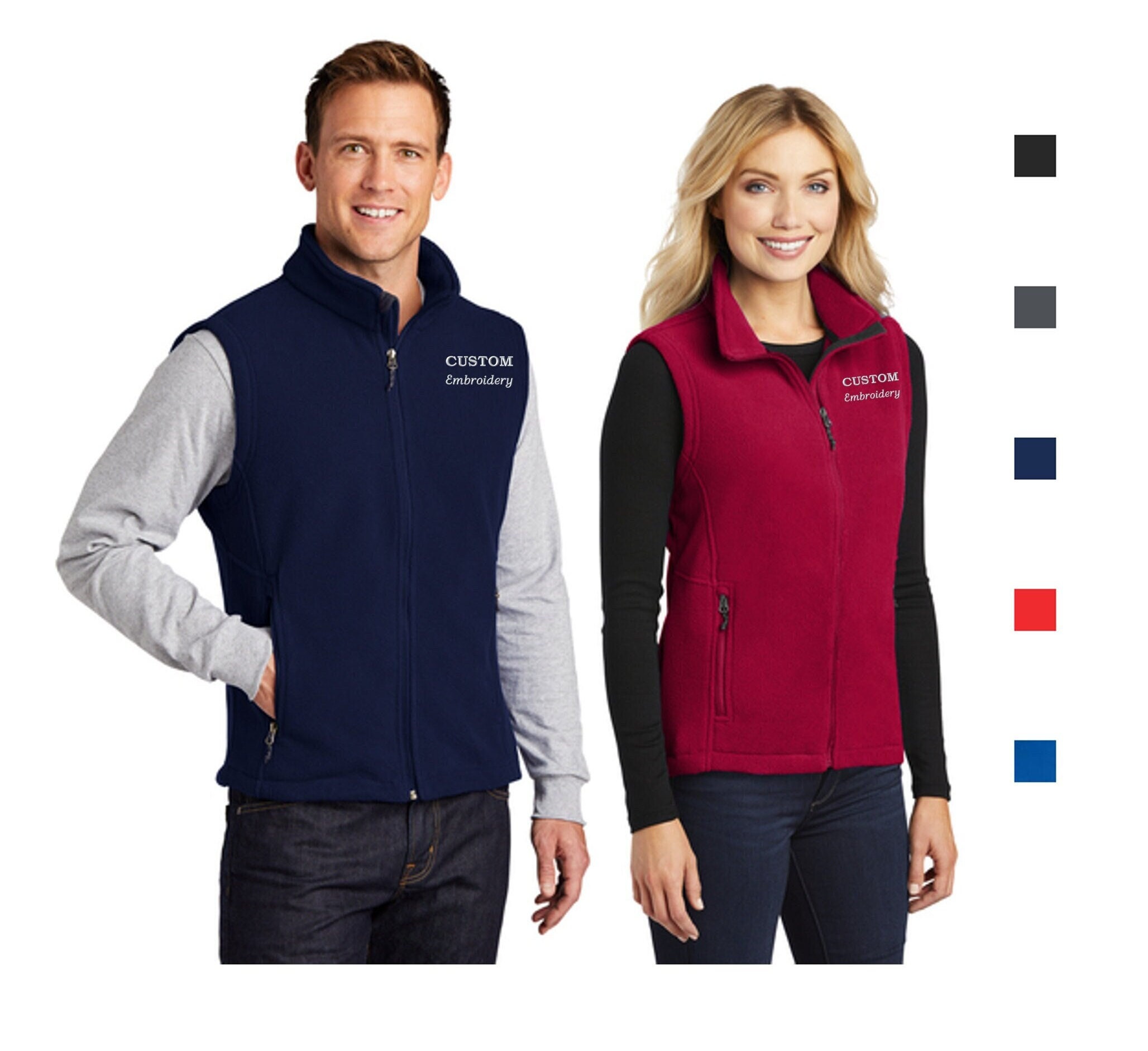 Personalized fleece hotsell vests