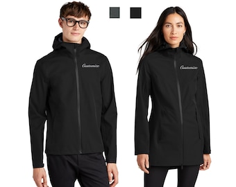 Coquille de pluie imperméable brodée sur mesure Logo de marque personnalisé Équipe de travail pour hommes unisexes pour femmes Mercer+Mettle™ XS-4XL