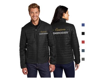 Giacca imbottita personalizzata con ricamo, cerniera intera, giacca Port Authority, monogramma, uniforme aziendale, personalizzata, uomo/donna J850 L850