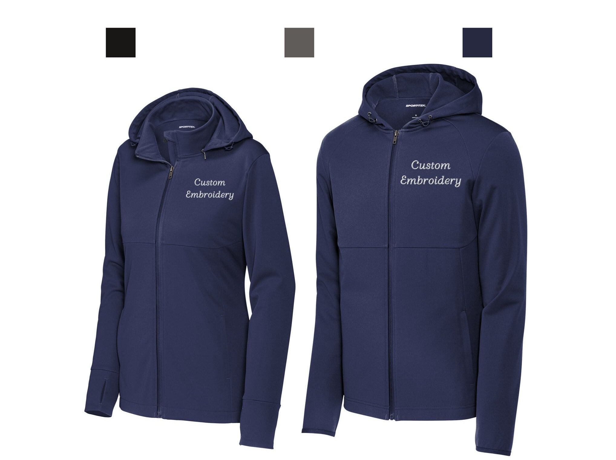 Custom Embroidered Hooded Soft Shell Jacket Personalized Branded Logo ...