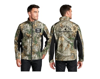Custom Embroidered Camouflage Colorblock Soft Shell Full-Zip Jacket Personalized Branded Logo Team Hunting Outdoorsy Men's Unisex J318C