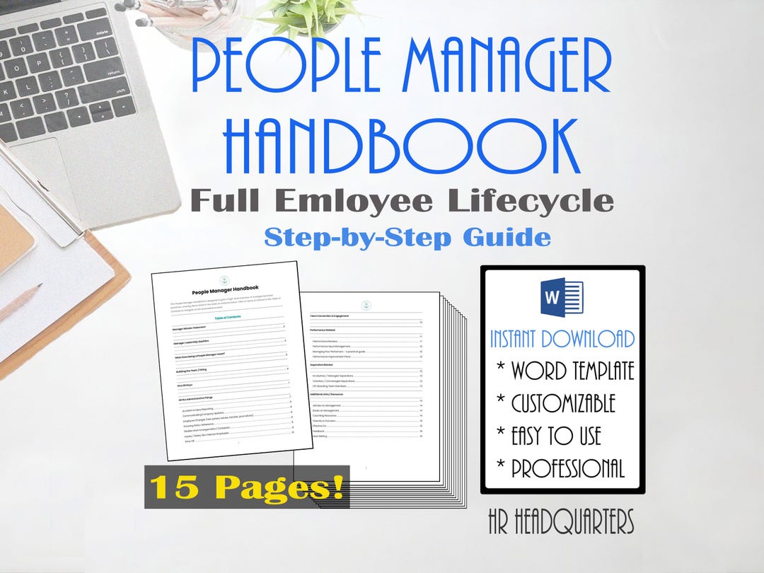 Manager Guidebook Sample Manager Handbook - 15 Pages of Full Employee Life Cycle Guidance ...
