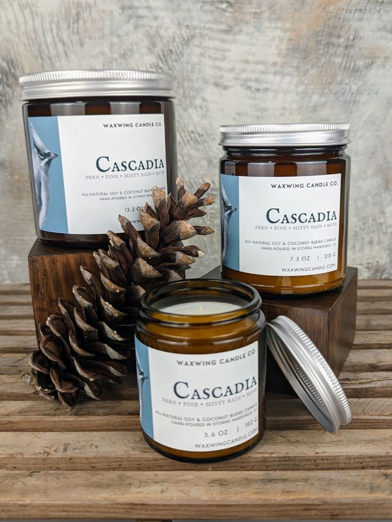 Cascadia Allnatural Soy Coconut Wax Blend Scented Candle Fern Pine