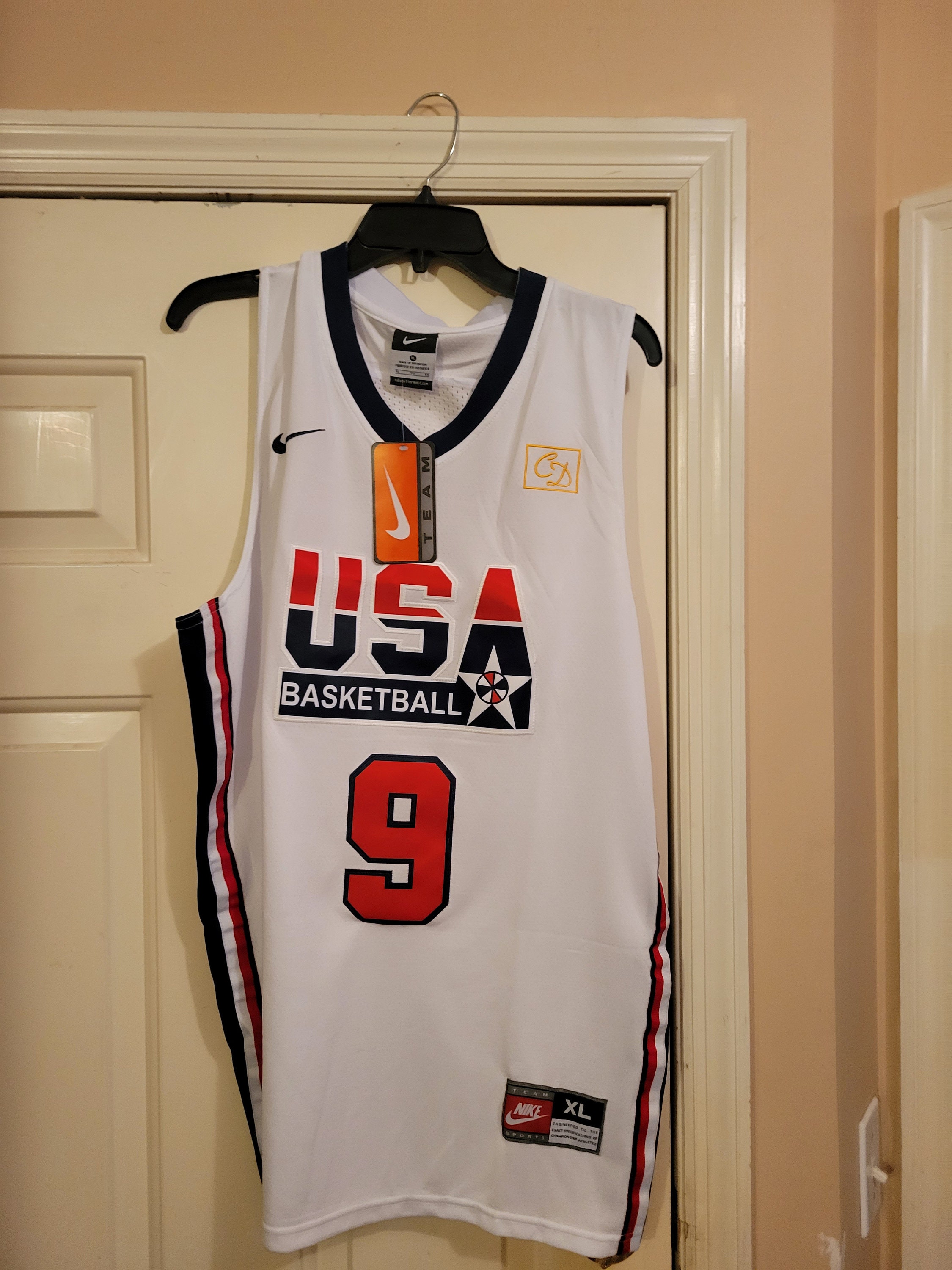 Michael Jordan Nike USA Basketball Jersey #9 White Mens Size Small