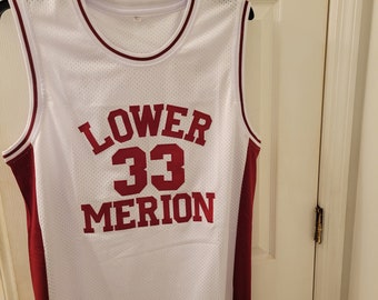 Facsimile Autographed Kobe Bryant Lower Merion Maroon Reprint Laser Auto  High School Basketball Jersey Size Men's XL