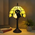 Black Cat Stained Glass Lamp, Handcrafted Cat Light, Decor for Cat Owners, Black Cat Gifts, Bedroom & Nightstand Decor, Cat Table Lighting