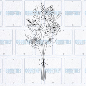 Birth flower tattoo design
