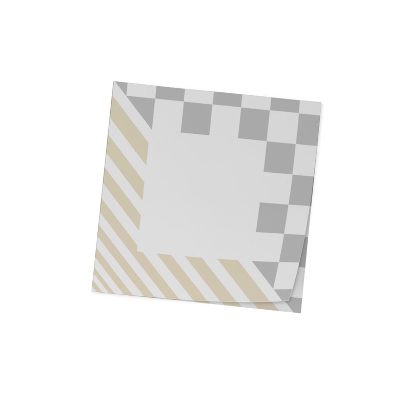 Note Checkerboard Modern MCM Themed 3x3