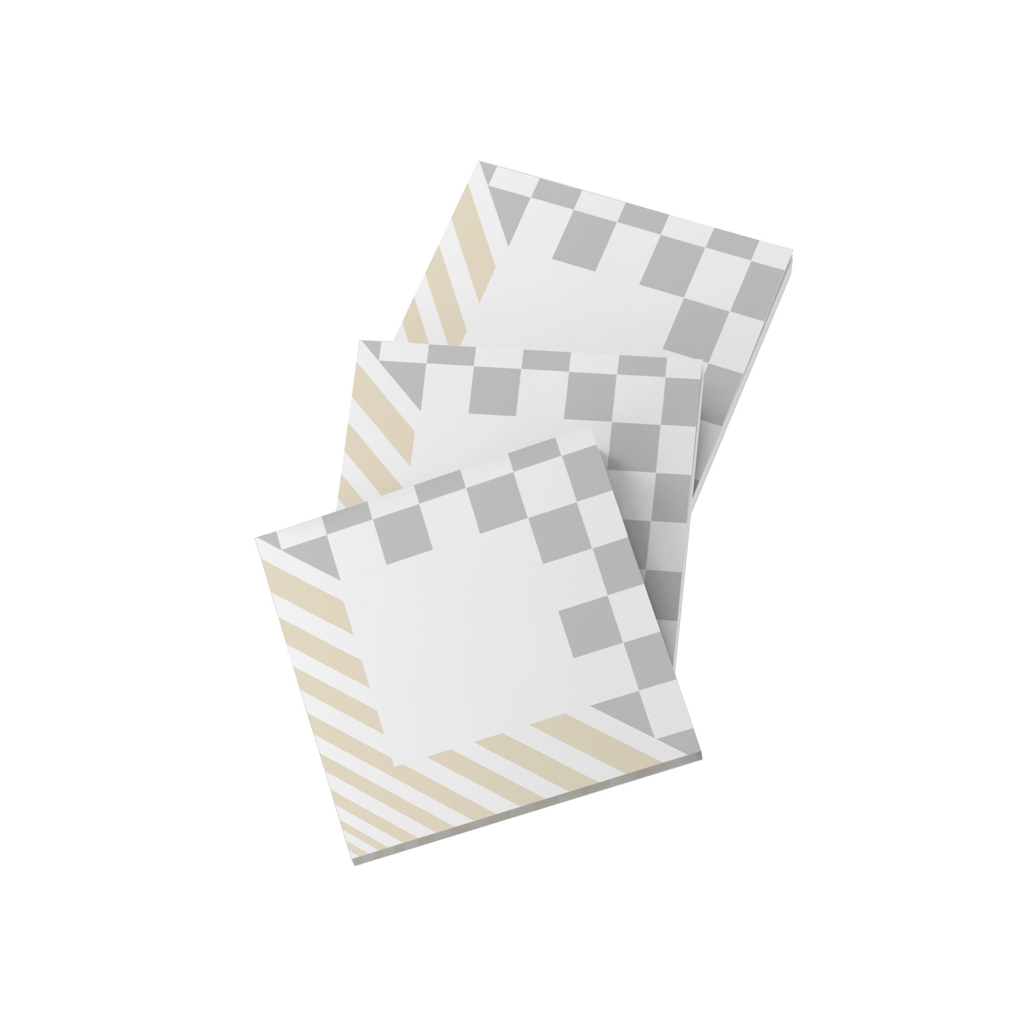 Note Checkerboard Modern MCM Themed 3x3