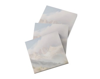 Nature themed "Misty Rocky Mountain Range" artist inspired 3x3" Post-it sticky notes