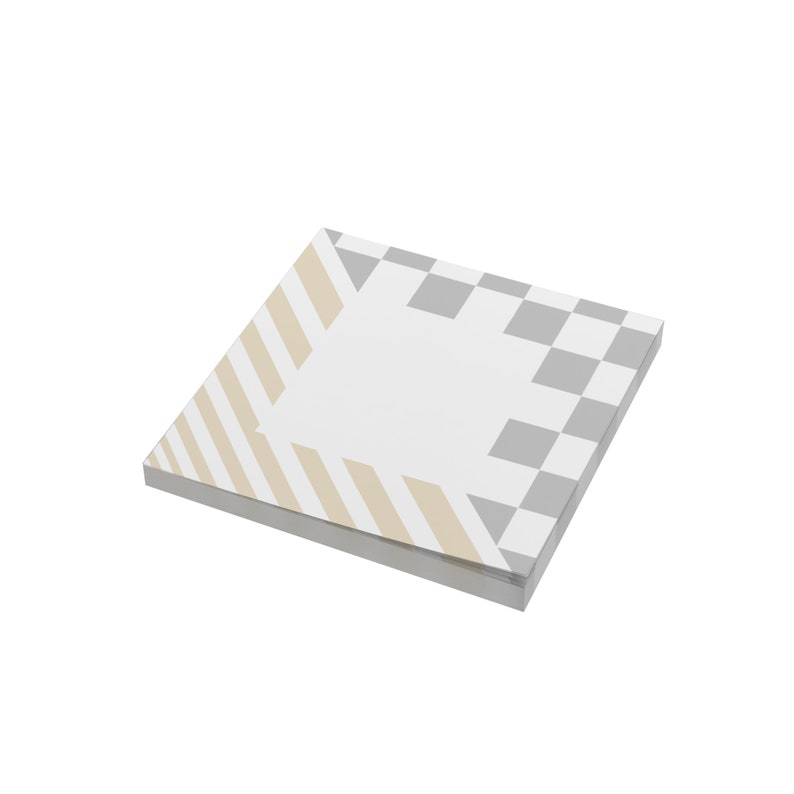 Note Checkerboard Modern MCM Themed 3x3
