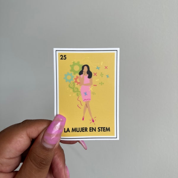 La Mujer in STEM Sticker  |  LOTERÍA Latina in stem sticker !