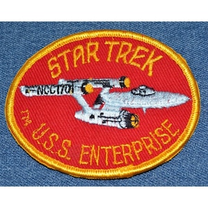 Original Nos Vintage 70s STAR TREK 4&quot; Patch Uss Enterprise NCC-1701 Kirk Shatner