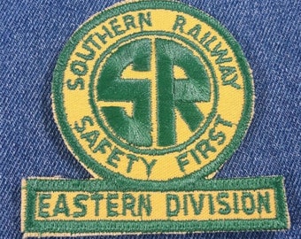Original 70s Vintage Southern Railway 3" PATCH Safety First Railroad Train Nice
