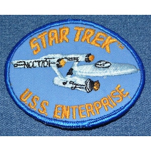 Original Nos Vintage 70s STAR TREK 4&quot; Patch Uss Enterprise NCC-1701 Kirk Shatner
