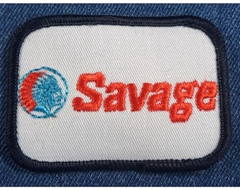 Original 80s Vintage Savage Arms 3" Patch Rifle Shotgun Hunting Gun Shooting Cool