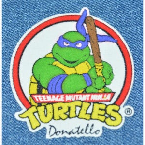 Original Vintage 90s TMNT Ninja Turtles 3&quot; Heat Transfer Iron-On Patch Donatello