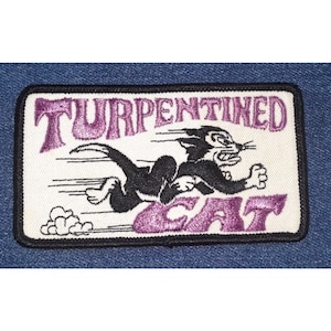 NOS Original 70s 80s Vintage Turpentined Cat 4.5&quot; Patch Arctic Snowmobile Ski Funny Unique Cool