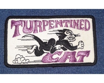 NOS Original 70s 80s Vintage Turpentined Cat 4.5" Patch Arctic Snowmobile Ski Funny Unique Cool