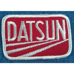NOS Vintage Original 1970s Datsun Logo Embroidered 3&quot; Patch Automotive Car