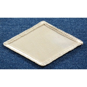 NOS 70s Original Vintage Blank Diamond 3.5&quot; Patch - White Sew On