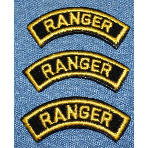 3 Small Vintage Original NOS ARMY RANGER 2.75" Patches Surplus Military Uniform