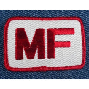 NOS 80s Vintage MF Massey Ferguson 3&quot; Patch Tractor Farm Heavy Equipment For Hat