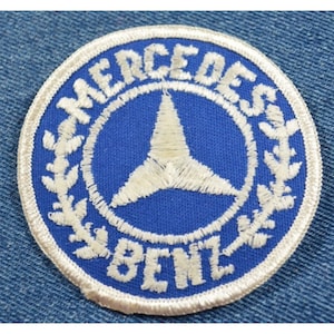 NOS 70s Original Vintage Mercedes Benz 3&quot; Patch Car Auto Luxury Germany Race