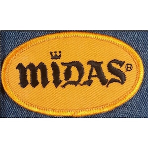 Original 70s NOS Vintage MIDAS 3.5&quot; Patch Car Repair Dealer Automotive Retro