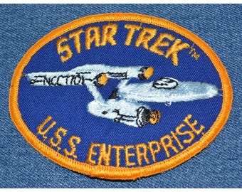 Original Nos Vintage 70s STAR TREK 4" Patch Uss Enterprise NCC-1701 Kirk Shatner