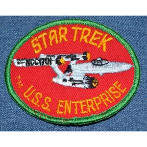 Original Nos Vintage 70s STAR TREK 4&quot; Patch Uss Enterprise NCC-1701 Kirk Shatner