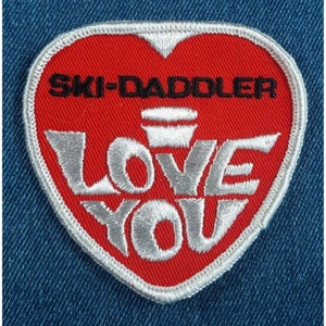 NOS 70S Original Vintage Ski Daddler I Love You Patch - Snowmobiles Winter Retro