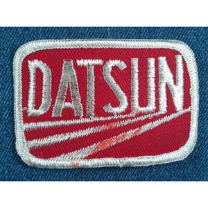 Nos Vtg Original 1970s Datsun Logo Embroidered 3&quot; Patch Automotive RED AGE SPOT