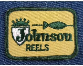 NOS 70s Original Vintage Johnson Reels Logo 3" Patch Fishing Angler Rod Lure Bass