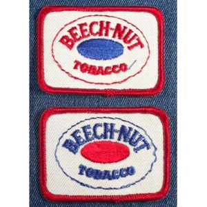 2 NOS 70s Vintage Original Beech-Nut Chewing Tobacco 3"x2" Patches Chew Smokeless