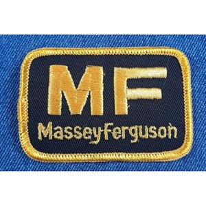 NOS 80s Vintage MF Massey Ferguson 3&quot; Patch Tractor Farm Heavy Equipment For Hat