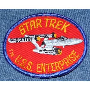 Original Nos Vintage 70s STAR TREK 4&quot; Patch Uss Enterprise NCC-1701 Kirk Shatner