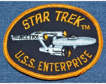 Original Nos Vintage 70s STAR TREK 4" Patch Uss Enterprise NCC-1701 Kirk Shatner