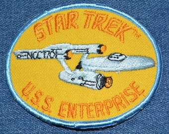 Original Nos Vintage 70s STAR TREK 4" Patch Uss Enterprise NCC-1701 Kirk Shatner
